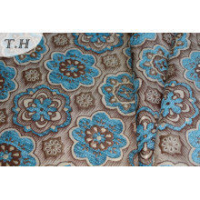 Asia azul Chenille Patrón tela Jacquard (FTH31952)